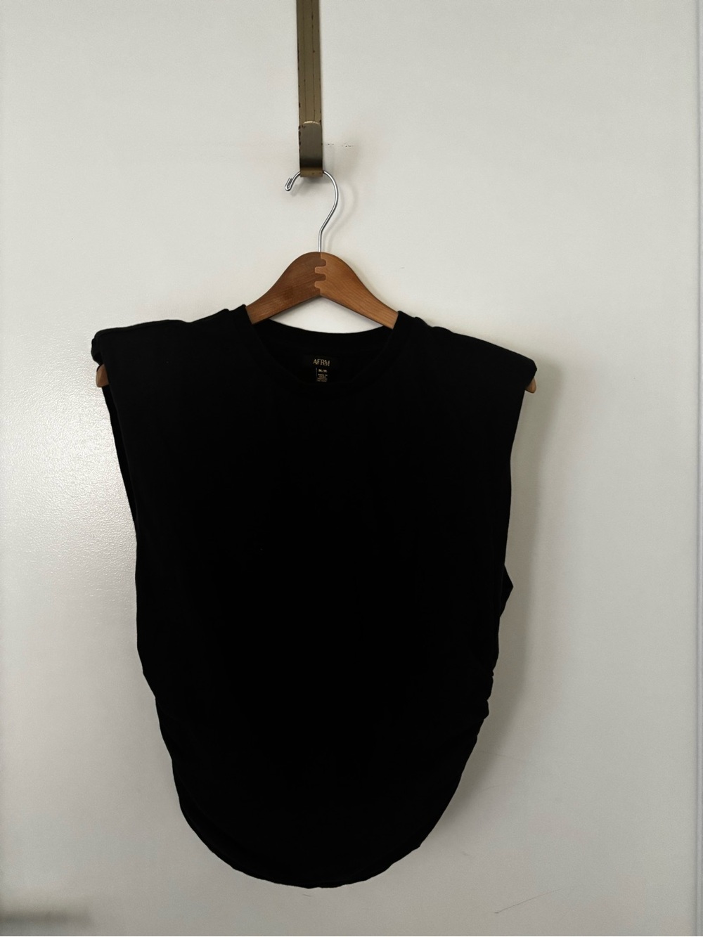 AFRM Black Sleeveless Padded-Shoulder Tank